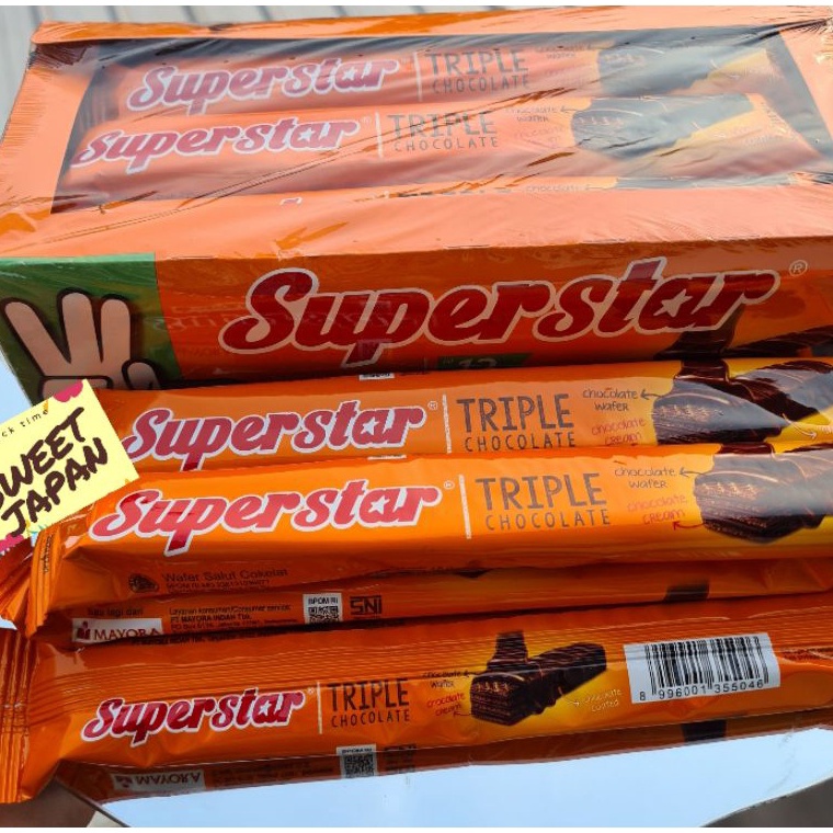 

1.1 Brand PROMO!!!! MURAH Coklat superstar isi 12 @18 gram wafer coklat....coklat supermen..coklat superstar