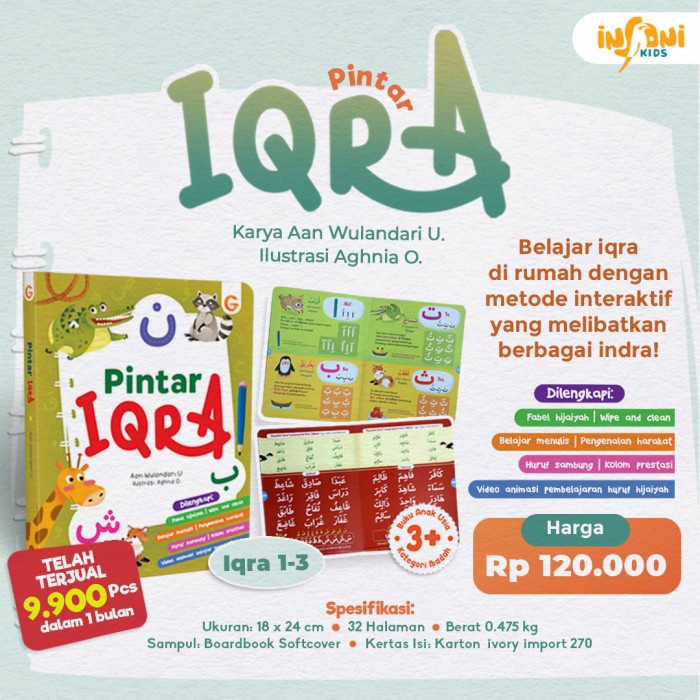 

BOARDBOOK IQRO BALITA PINTAR IQRA UNTUK BALITA JILID 1-3