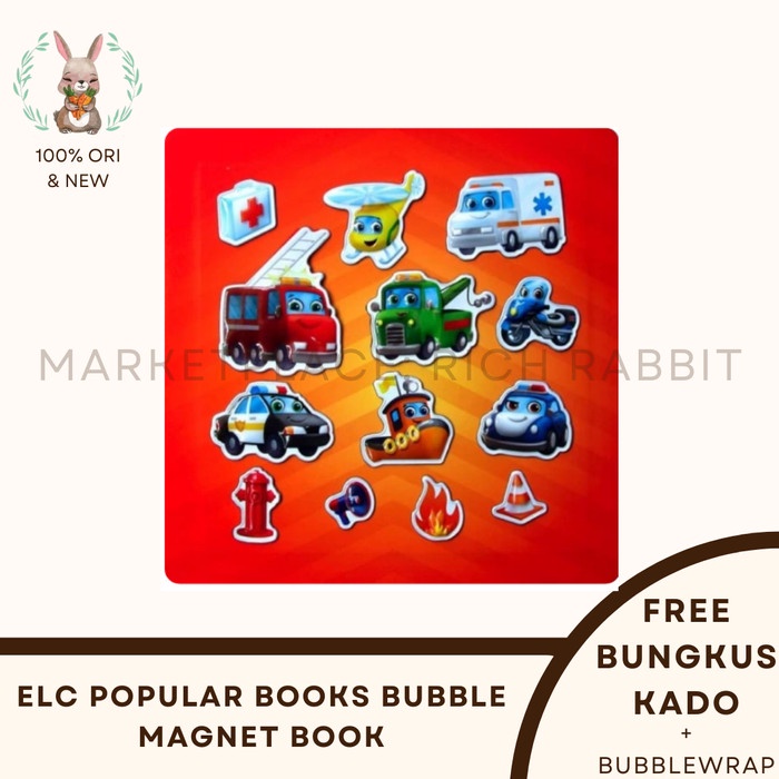PROMO ELC POPULAR BOOKS BUBBLE MAGNET BOOK: RESCUE CARS BUKU MOBIL ANAK TERLARIS