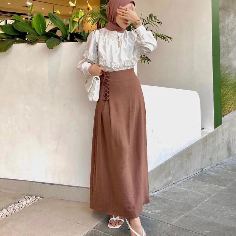 ←✻ RX FASHION - ROK AESTHETIC SIMPUL  / Alenaa skirt / Rok Serut Korean Style - NN