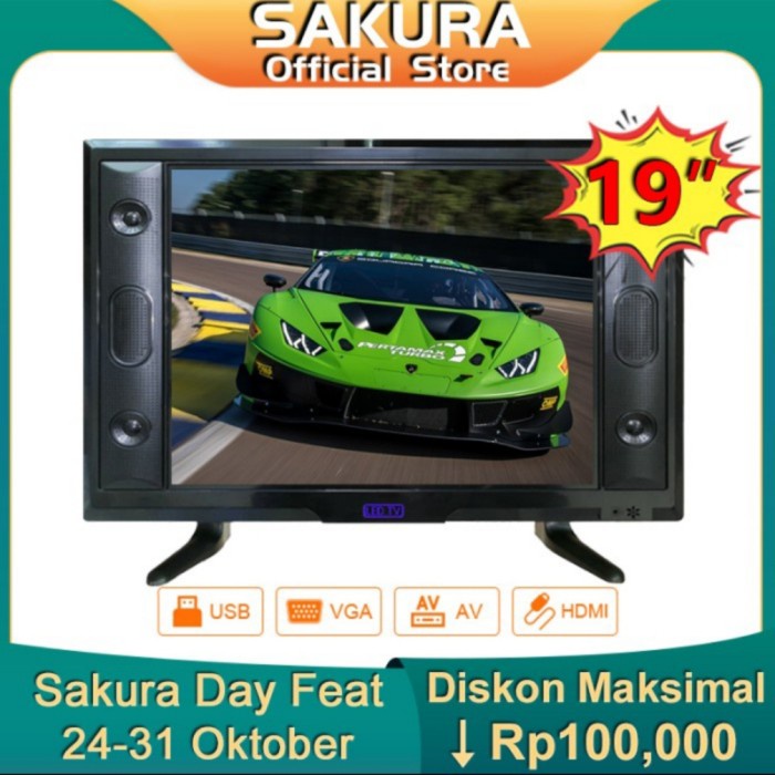 Tv Led 19/20/22/24 Inch Hd Tv 24 Digital Garansi 1 Tahun Sakura Weyon