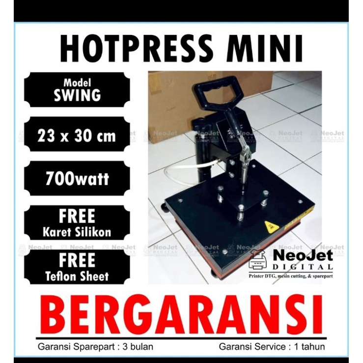 Mesin Press Pres Hotpress Hotpres Kecil Murah Hotpres Model Swing Sablon Dtf Dtg Manual Transfer