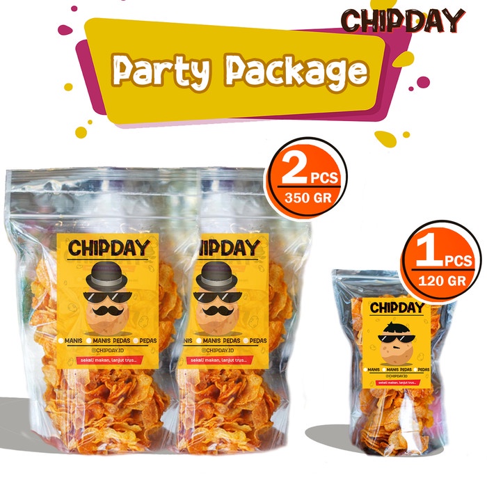 

PARTY PACKAGE - 2 CHIPDAY BIGGER SIZE 350G + 1 CHIPDAY SMALL SIZE 120G