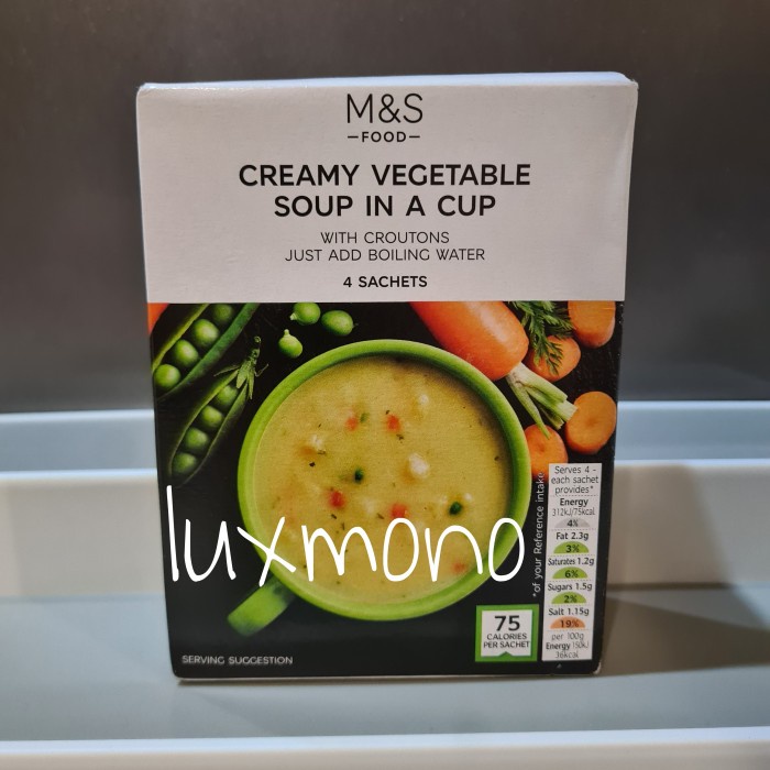 

M&S MARKS & AND SPENCER CREAMY VEGETABLE SOUP IN A CUP SOP SUP SAYURAN