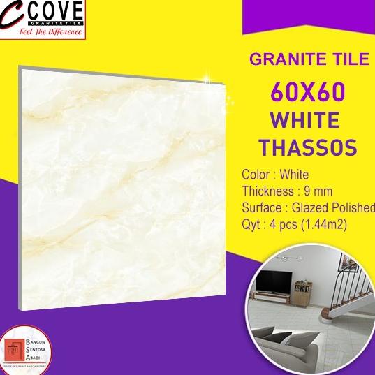 @=@=@=@=] GRANIT 60X60 COVE WHITE THASSOS GLAZED POLISHED / GRANITE TILE