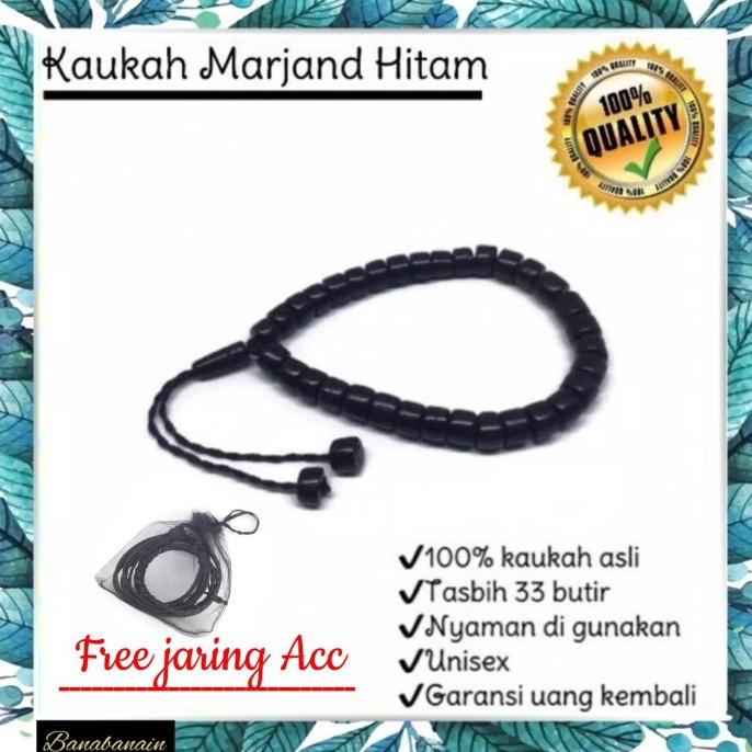 Gelang tasbih kaukah kokka fuqoha hitam Gelang kayu Marjan