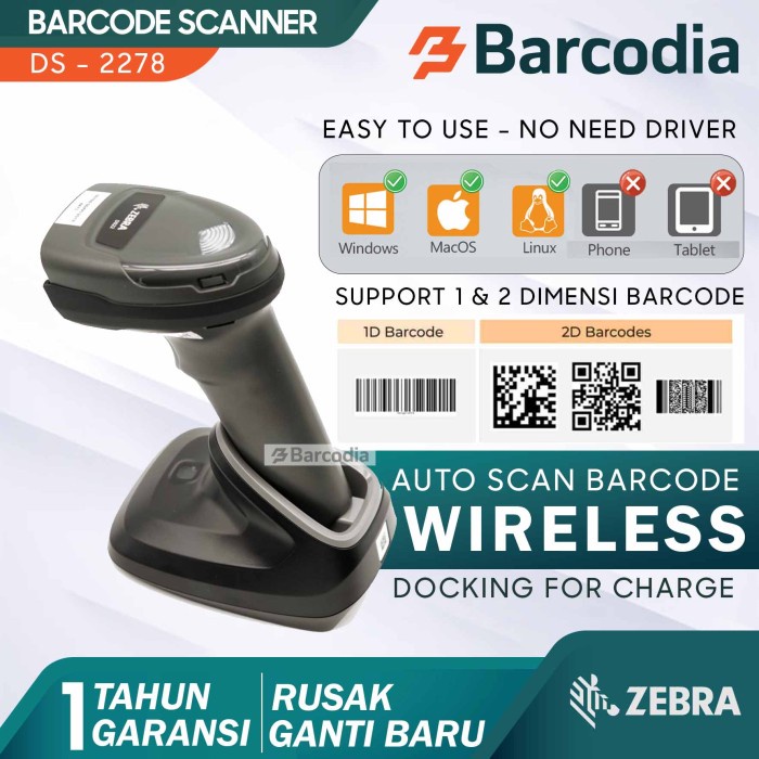 ZEBRA DS-2278 Wireless 2D Barcode Scanner Symbol DS2278 Bluetooth