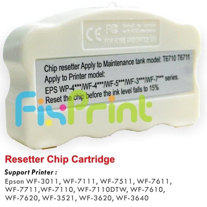 Resetter Chip Maintenance T6710 T6711 Box Epson L1455 WF-7611 WF-7610