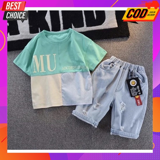 One Set Lucu Promo Kekinian Set Ank Cowok Karakter Buju Setalan Usia 1 10 Tahun Batu Stelan Anak Kec