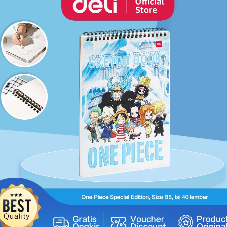 

☇✯✱ Deli Sketch Book / Buku Gambar Sketsa Size B5 Vertikal EN011 Ready