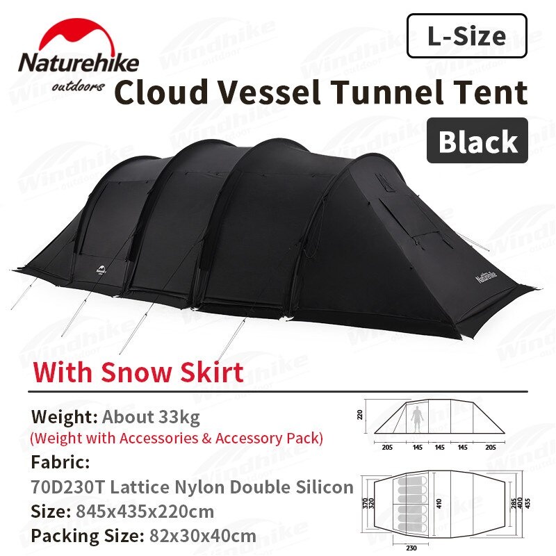 TOKO.PEJALAN TENDA CLOUD VESSEL NATUREHIKE NH20ZP015 (4 FRAME BLACK)