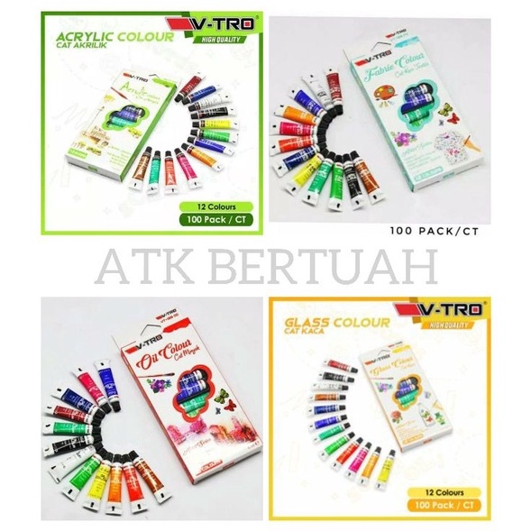 

Paling Popular V-TRO VTRO V TRO ACRILIC OIL GLASS FABRIC COLOR SET CAT AKRILIK MINYAK KACA KAIN Stok Banyak