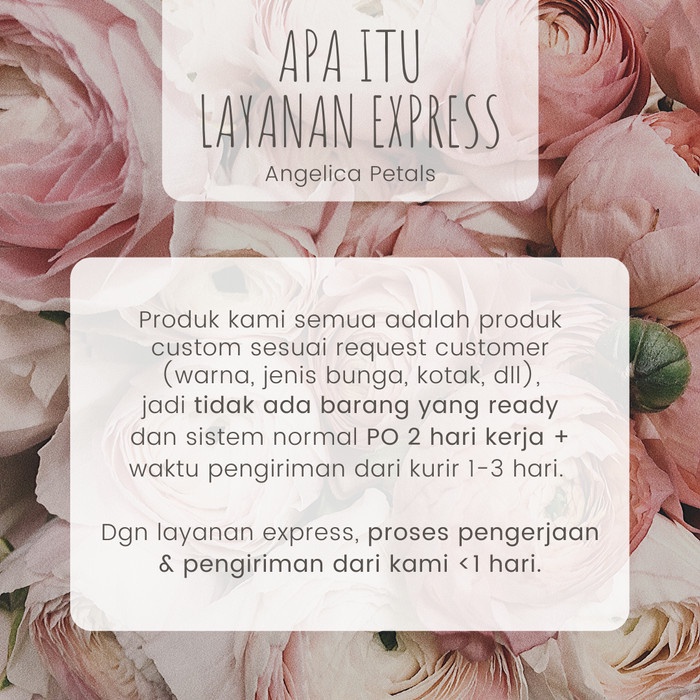 

LAYANAN EXPRESS - untuk permintaan dadakan (tidak ikut PO)