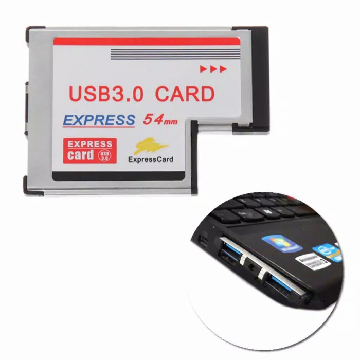 Terlaris Fc Card Express Card 2 Port Usb 3.0 54Mm Untuk Laptop