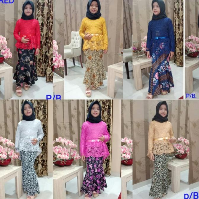 Setelan Kebaya Anak Kartinian Aurora Brokat Kebaya Modern Rok Duyung