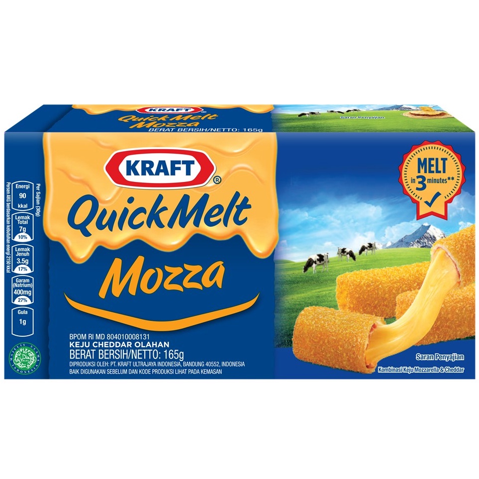 

Terkini Kraft Quick Melt Mozza Cheese, Solusi masak simple, anti gagal 165g Big Sale