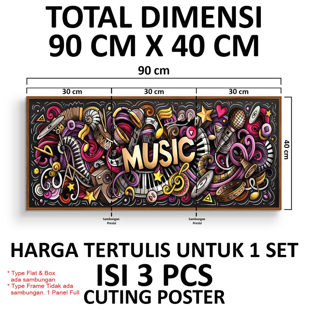 PAKET Hiasan Dinding Tema Mural "Musics Grafiti"