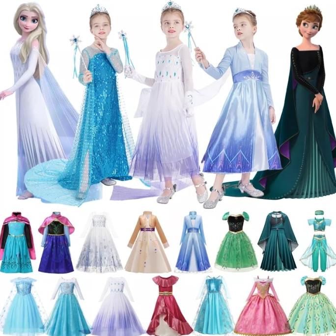 Terlaris Dress Anak Kostum Frozen Elsa Baju Princess Anak Kecil Perempuan Original
