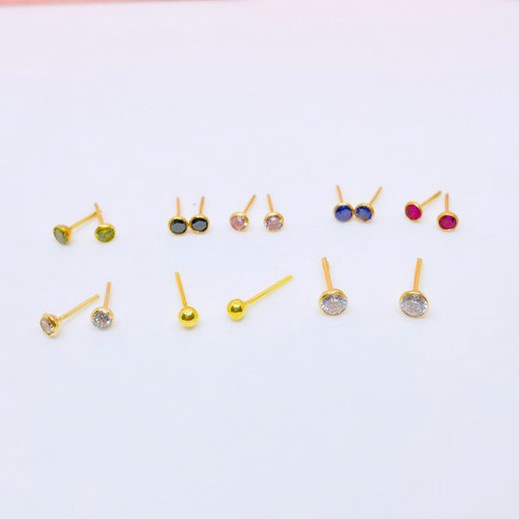 12.12 SALE Anting Tusuk / Giwang bayi Emas Asli kadar 300 & 700 (free karet) 