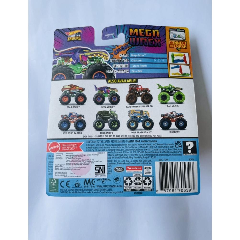 [Tkm] Hotwheels Hot Wheels Monster Trucks Truck Mega Wrex Ungu Hiu Tiger Shark Diecast Miniatur Mobi