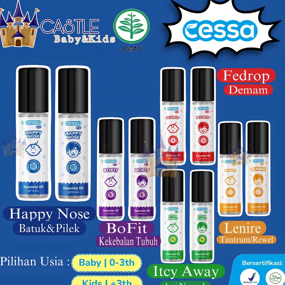 Original Cessa Baby Essential Oil 8ml Pereda Batuk Pilek & Demam Bayi / Cessa Essential Minyak Cessa