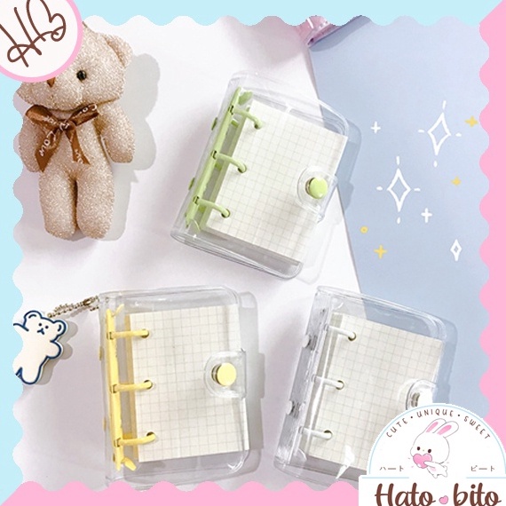 

[ART. U83H] Binder mini polos 3 ring termasuk isi kertas refill 80 lembar aesthetic lucu cute journaling DIY bujo jurnal notebook loose leaf transparan HB1290