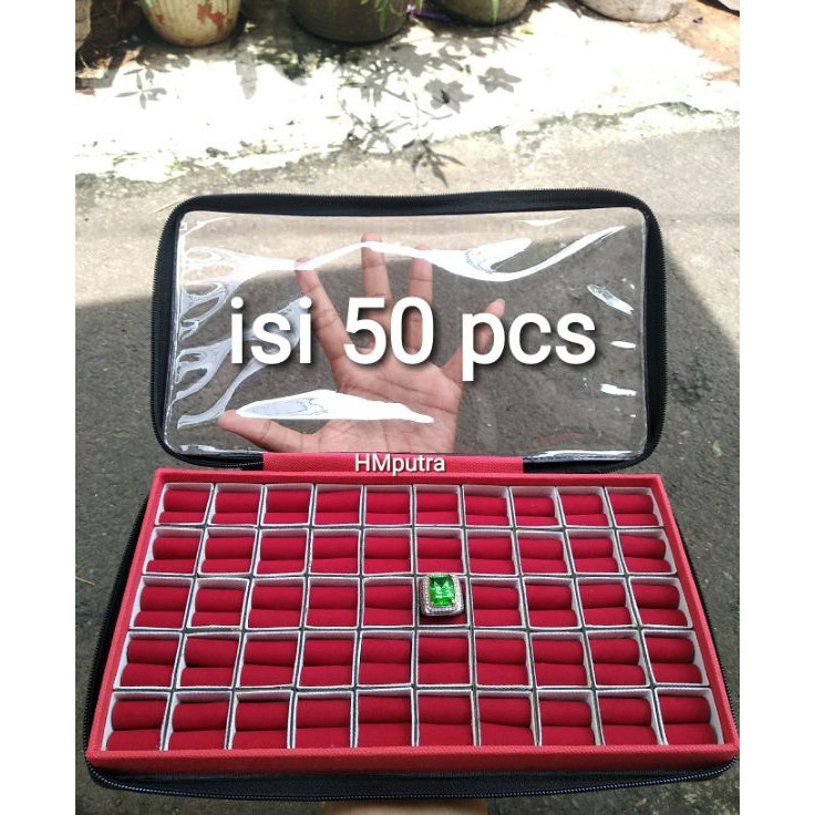 ➱➴≛❉ Kotak Cincin Batu Akik Isi 50 Pcs Tutup Resleting Plastik Terkini