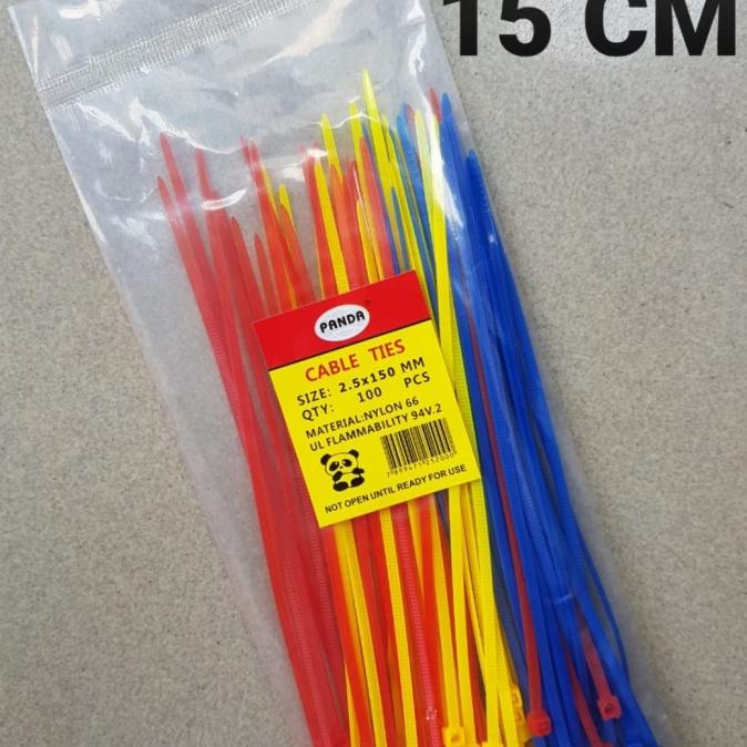 

*#*#*#] tali ripet panda 2 koma 5 x 150 mm 15 cm warna warni kabel ties tali k