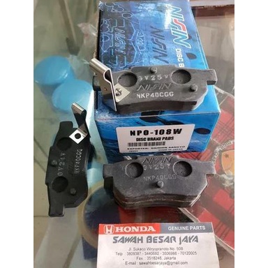 Brake Pad Kampas Kanvas Rem Belakang Jazz Gd3 S Rs Ge8 Vtec Nissin
