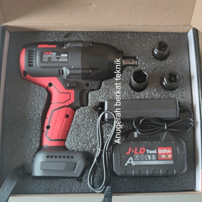 Jld Mesin Bor Impact Wrench Torsi Besar 550 Nm Cordless 1 Baterai Pertukangan