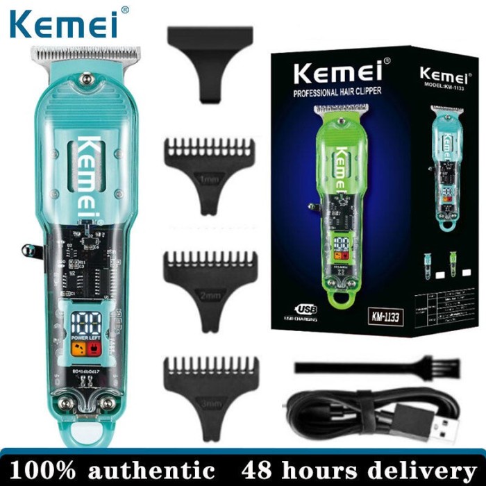 Kemei Alat cukur rambut KM-1133 transparan hair clipper