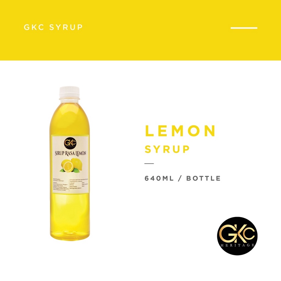 

↑❂❉ Sirup Lemon / Lemon Syrup Minuman GKC Heritage 640 ml (Import Quality) Baru