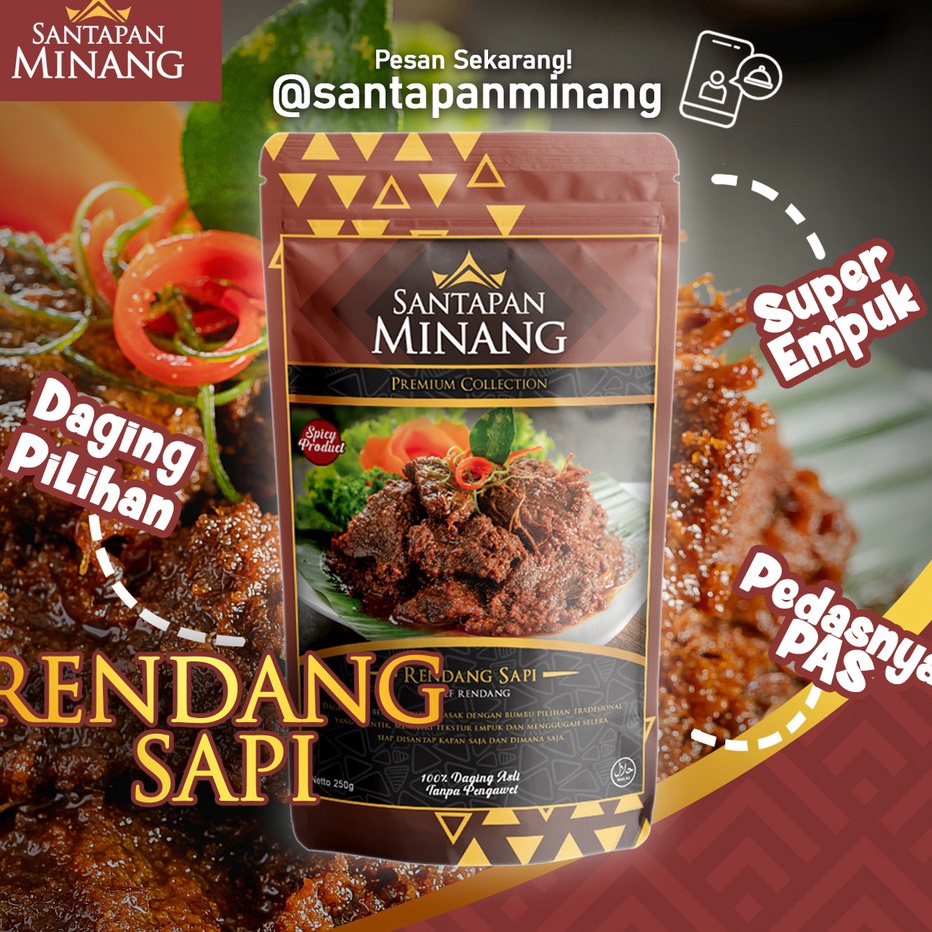 

BTKG9364 ORIGINAL% Rendang Daging Sapi Asli Khas Padang 300 gr Halal - Santapan Minang