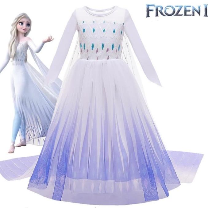 New Kostum Frozen 2 Elsa Baju Dress Pesta Anak Princess Elsa Anna Original