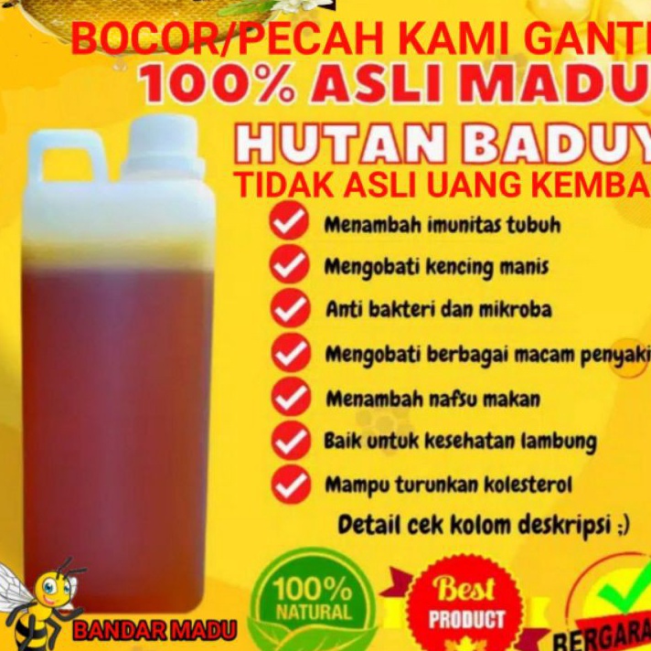 

Star MADU BADUY RAW HONEY 100% MADU ASLI DAN MURNI 1 KG(FREE SAFETY PACKING) grosir