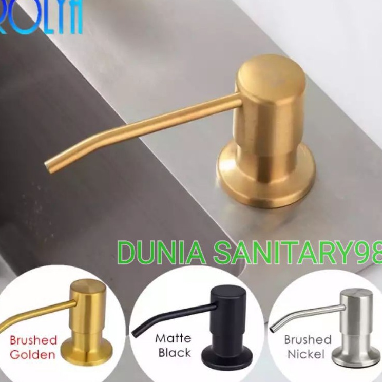 Best Soap dispenser Wastafel Kitchen sink Tempat sabun Bak cuci piring kepala stainless Gold Black H