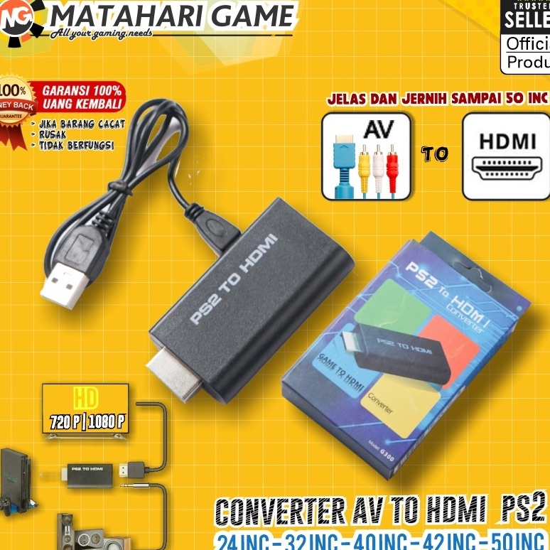 Terlaris PS2 To HDMI Adaptor Converter HDMI PS2 Resolusi HD 720 1080P