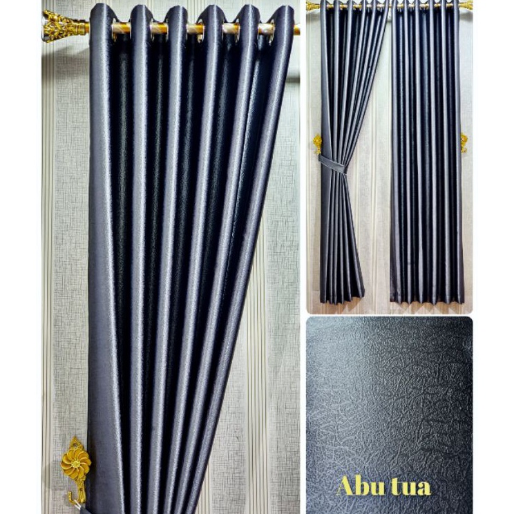 Import Terlaris Gorden Jendela 100% Blackout Super Tebal Kain Polos Embos Glossy Import Dan Halus Mo