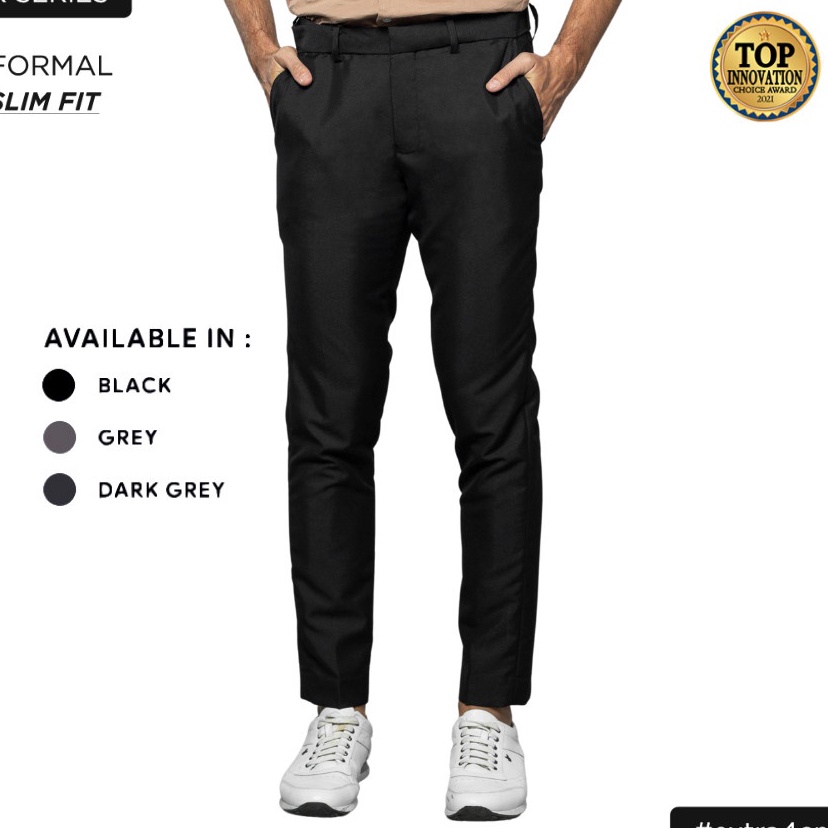 10.10 COD  Smith Berlin Celana Panjang Pria Formal Extender Slim Fit Premium Polyester Celana Bahan 