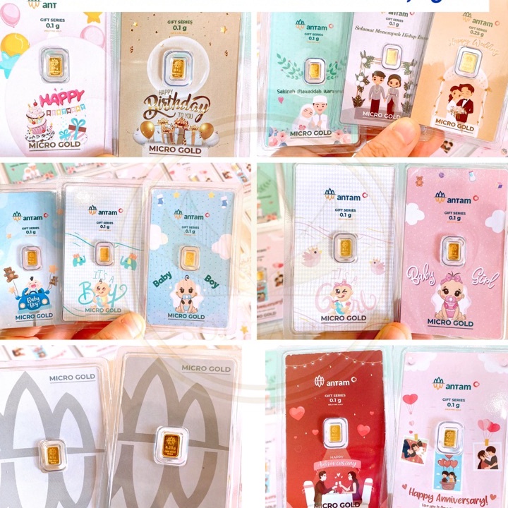 PROMO HARI INI 0,1g Micro Gold ANTAM HARTADINATA Premium & Gift Series Kado Hadiah EmasKITA 0,1 0.1 