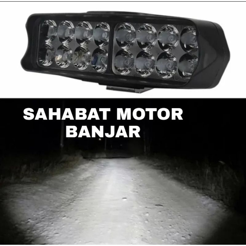 Lampu tembak 16 mata LED anti air lampu motor 12 volt