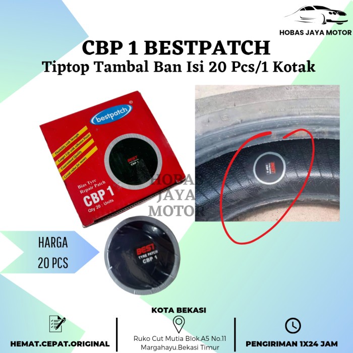 Tiptop Tambal Ban Bestpatch CBP 1 isi 20 Pcs