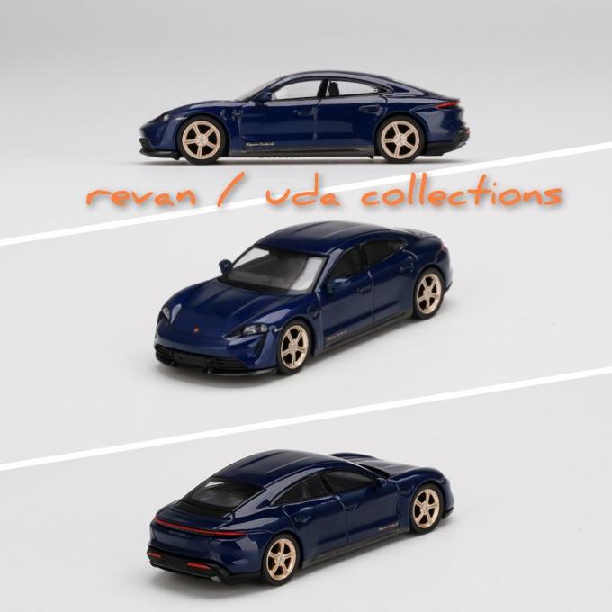 MiniGT Mini GT 339 Porsche Taycan Turbo S Gentian Blue Metallic