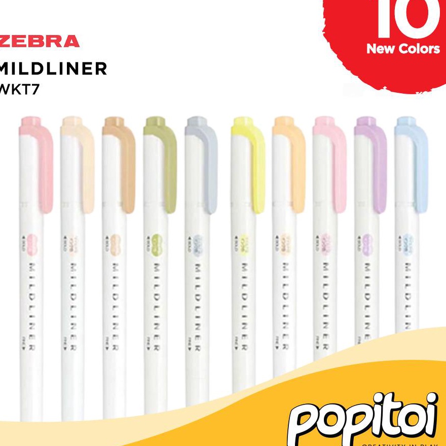 

MTLH7550 Free Ongkir ZEBRA MILDLINER WKT7 Double-Sided Highlighter - Fine / Bold Pastel