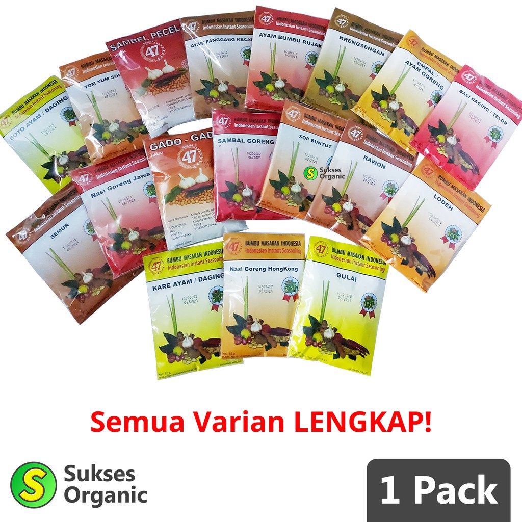 

DISKON SPESIAL⚡ [LENGKAP] Bumbu 47 Masakan Nusantara Instan Non MSG Asli Malang
