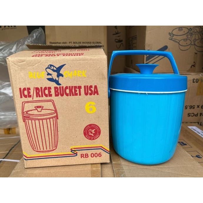 paling diminati] Termos Nasi dan Es Thermos Ice Rice Bucket USA Blue Shark 6 Liter