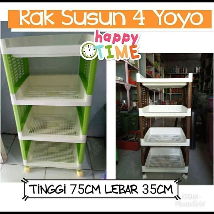 Rak Plastik Rak Serbaguna Yoyo Susun 4 Rak Multifungsi Serbaguna / Rak Sepatu / Rak Buku / Rak