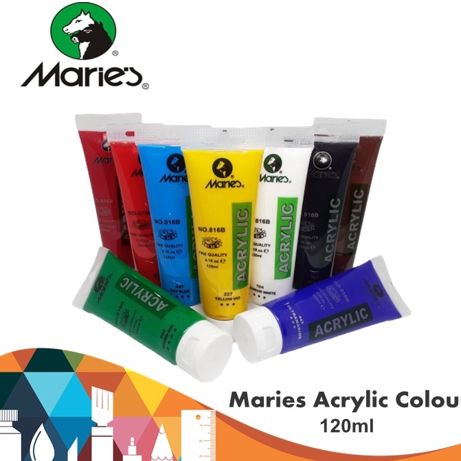 

[ART. W24B] Maries Acrylic Paint Tubes 120ml / Cat Lukis / Maries Acrylic 120ml / Cat Maries / Maries