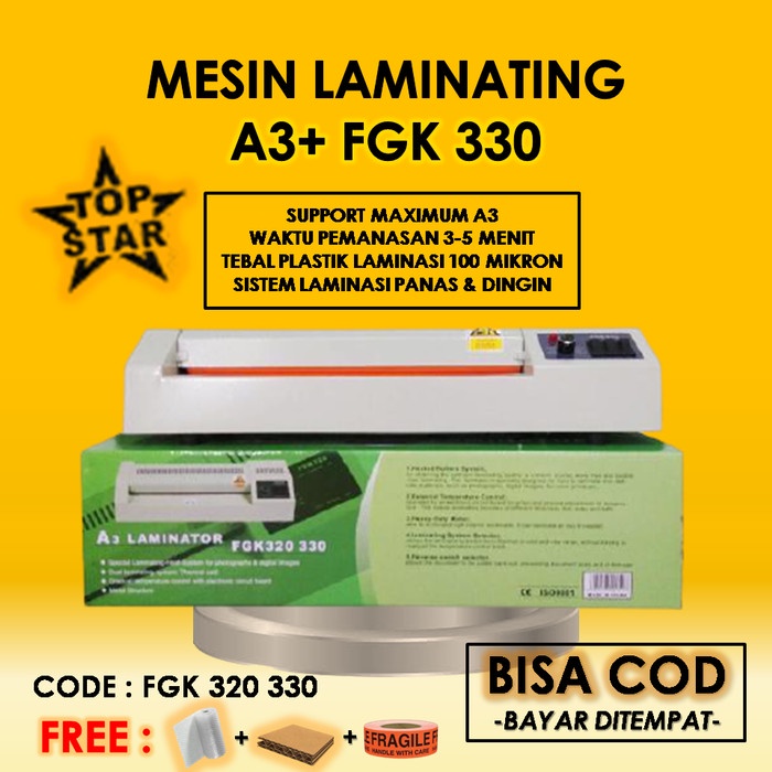Terlaris Mesin Laminating A3 Plus Fgk 330 Top Star Terbaik Dan Termurah