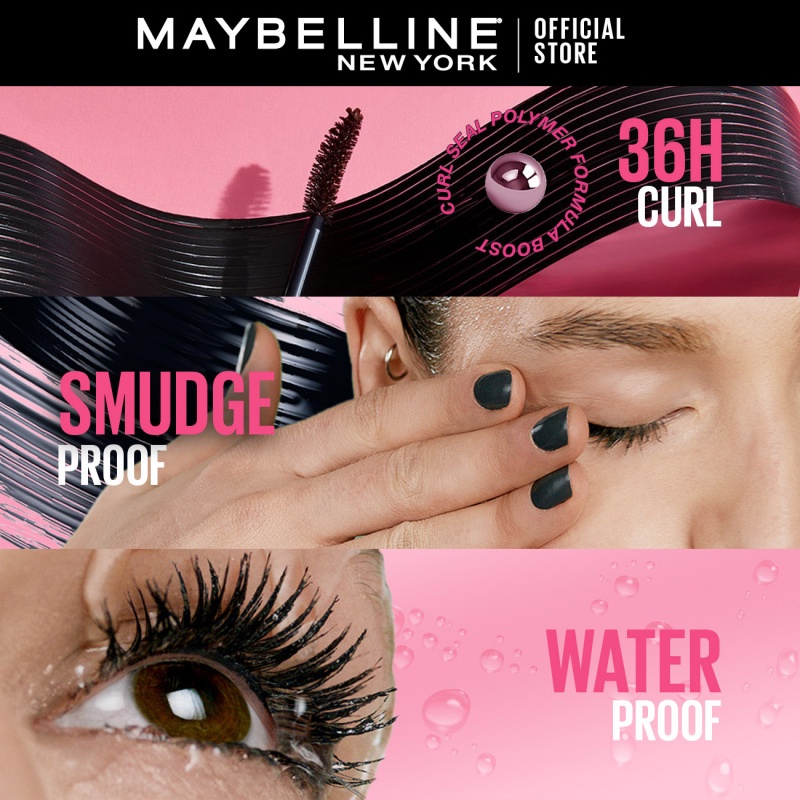 Maybelline Volume Express Hypercurl Waterproof Mascara 9.2 ml Maskara Eye Make up Bulu Mata Panjang Tebal Tahan 24 Jam Hypercurl Superstay Matte Vinyl Ink Image 2